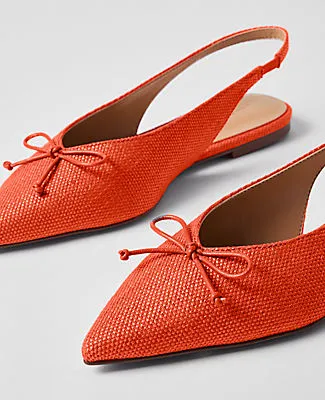 Ann Taylor Straw Bow Slingback Flat sold by Ann Taylor