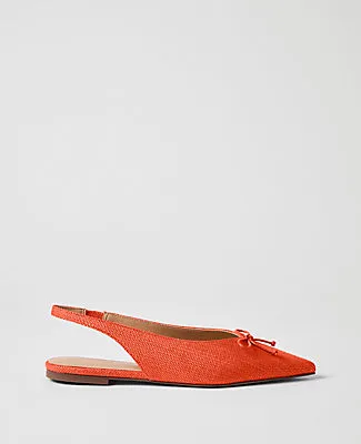 Ann Taylor Straw Bow Slingback Flat sold by Ann Taylor product image thumbnail 2