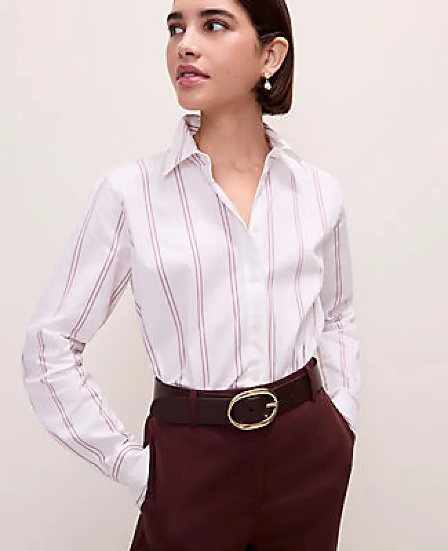 Ann Taylor Striped Relaxed Perfect Shirt made by Ann Taylor