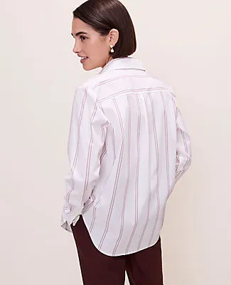 Ann Taylor Striped Relaxed Perfect Shirt sold by Ann Taylor product image thumbnail 2