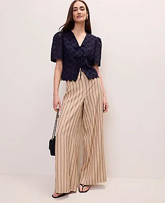 Ann Taylor Petite Eyelet Tie Front Blouse sold by Ann Taylor product image thumbnail 3