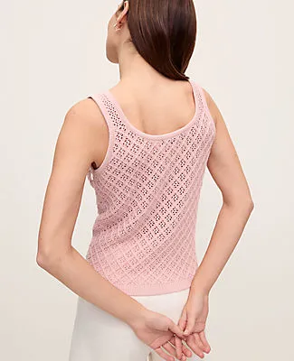 Ann Taylor Petite Sequin Pointelle Sweater Tank Top sold by Ann Taylor product image thumbnail 2