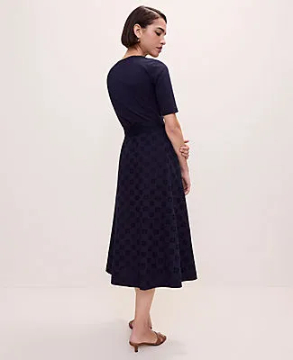 Ann Taylor Belted Eyelet Flare Midi Dress sold by Ann Taylor product image thumbnail 2