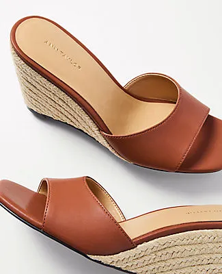 Ann Taylor Leather Straw Wedge Sandal sold by Ann Taylor product image thumbnail 2