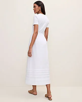 Ann Taylor Petite Weekend Mixed Media Crew Neck Midi Dress sold by Ann Taylor product image thumbnail 2