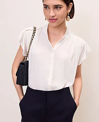 Ann Taylor Flutter Sleeve Button Down Blouse sold by Ann Taylor