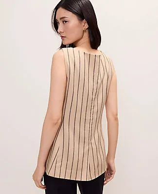 Ann Taylor The Petite Striped Long Vest sold by Ann Taylor product image thumbnail 2
