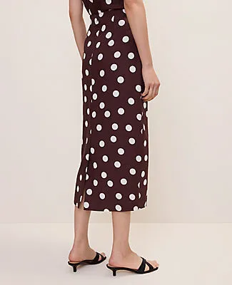 Ann Taylor Petite Polka Dot Midi Pencil Skirt in Linen Blend sold by Ann Taylor product image thumbnail 3