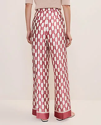 Ann Taylor The Petite Wide-Leg Pant in Satin Geo Print sold by Ann Taylor product image thumbnail 3