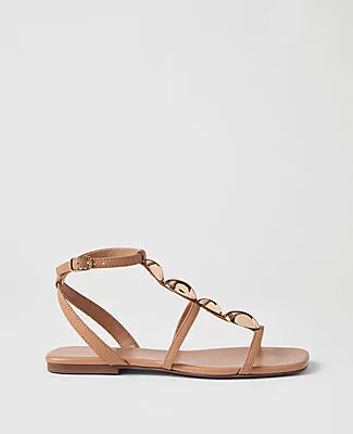 Ann Taylor Leather Hardware Embellished Sandal sold by Ann Taylor