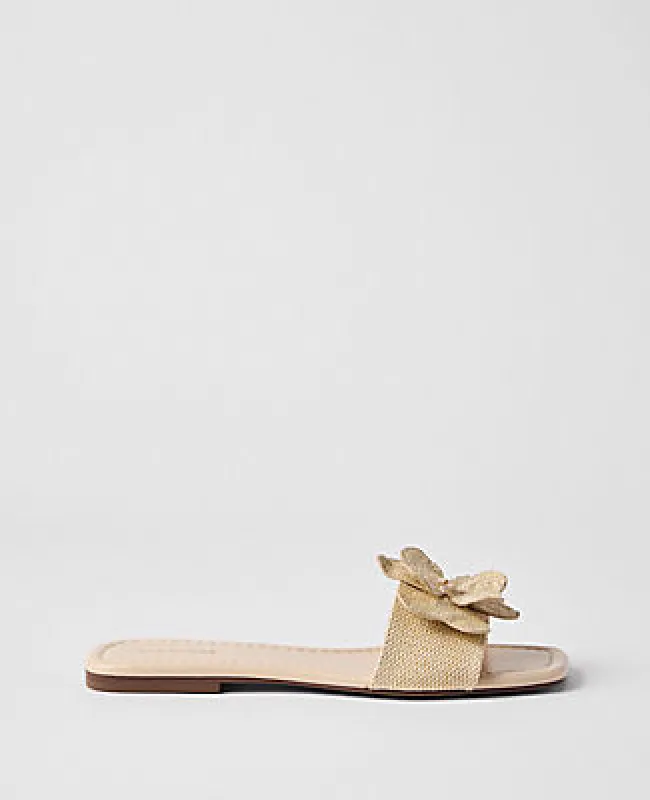 Ann Taylor Straw Flower Embellished Sandal made by Ann Taylor