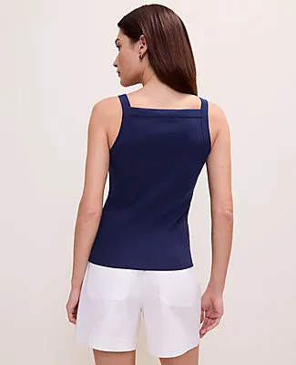 Ann Taylor Weekend Ribbed Square Neck Tank Top sold by Ann Taylor product image thumbnail 2