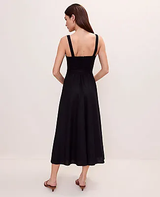 Ann Taylor Petite Belted Linen Blend Midi Dress sold by Ann Taylor product image thumbnail 2