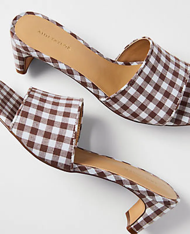 Ann Taylor Gingham Heel Mule made by Ann Taylor