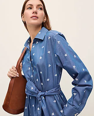 Ann Taylor Petite Weekend Embroidered Belted Dress sold by Ann Taylor