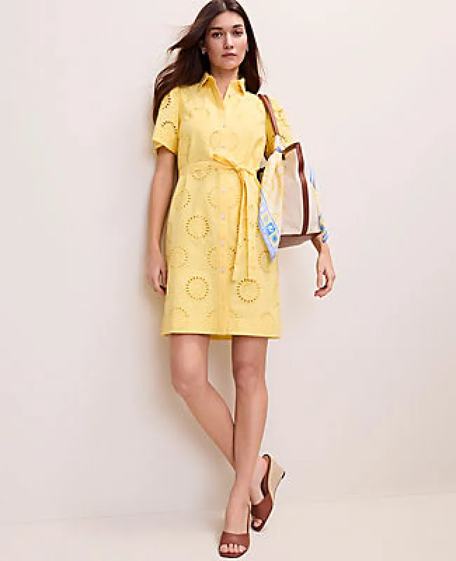 Ann Taylor Petite Weekend Eyelet Shirtdress made by Ann Taylor