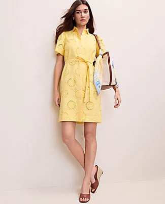 Ann Taylor Petite Weekend Eyelet Shirtdress sold by Ann Taylor