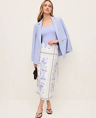 Ann Taylor Petite Floral Wrap Midi Skirt sold by Ann Taylor