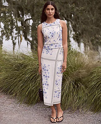 Ann Taylor Petite Floral Wrap Midi Skirt sold by Ann Taylor product image thumbnail 4