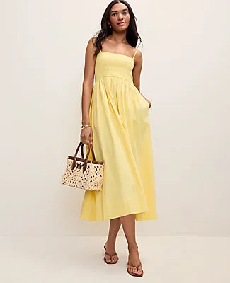 Ann Taylor Petite Weekend Smocked Flare Midi Dress sold by Ann Taylor