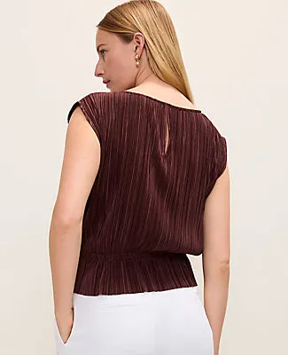Ann Taylor Petite Pleated Ruffle Hem Top sold by Ann Taylor product image thumbnail 2
