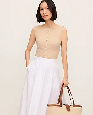 Ann Taylor Petite Ribbed Sleeveless Button Top sold by Ann Taylor