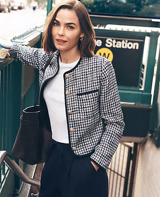 Ann Taylor Weekend Tweed Crew Neck Jacket sold by Ann Taylor product image thumbnail 3