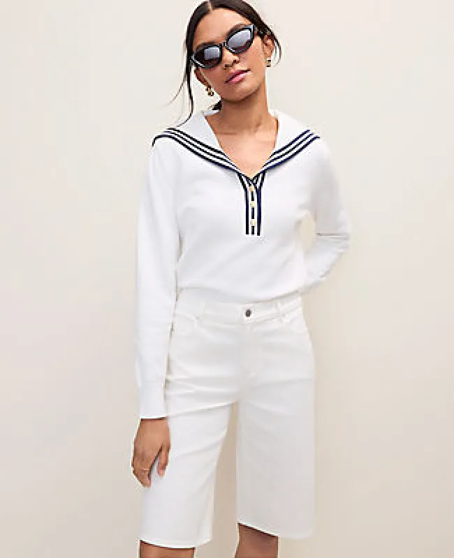 Ann Taylor Petite Weekend Sailor Collar Sweater made by Ann Taylor