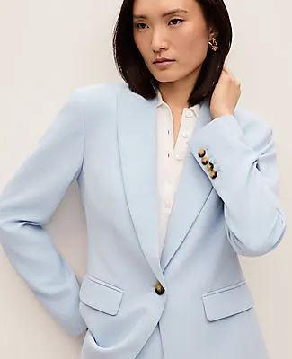 Ann Taylor The Fitted Long Blazer in Fluid Crepe sold by Ann Taylor