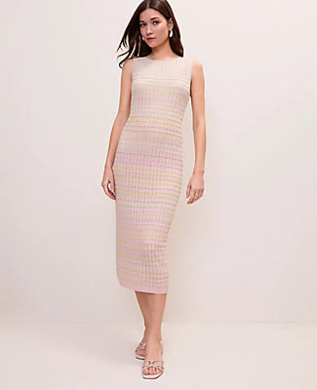Ann Taylor Petite Ombré Crochet Sweater Dress made by Ann Taylor