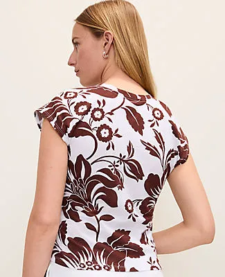 Ann Taylor Floral Tie Waist Tee sold by Ann Taylor product image thumbnail 2