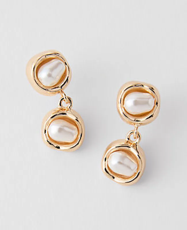 Ann Taylor Double Pearl Drop Earrings made by Ann Taylor