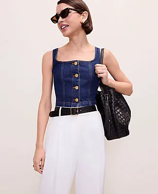 Ann Taylor Denim Button Tank Top sold by Ann Taylor