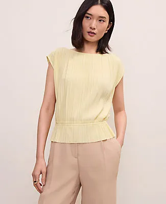 Ann Taylor Pleated Ruffle Hem Top sold by Ann Taylor
