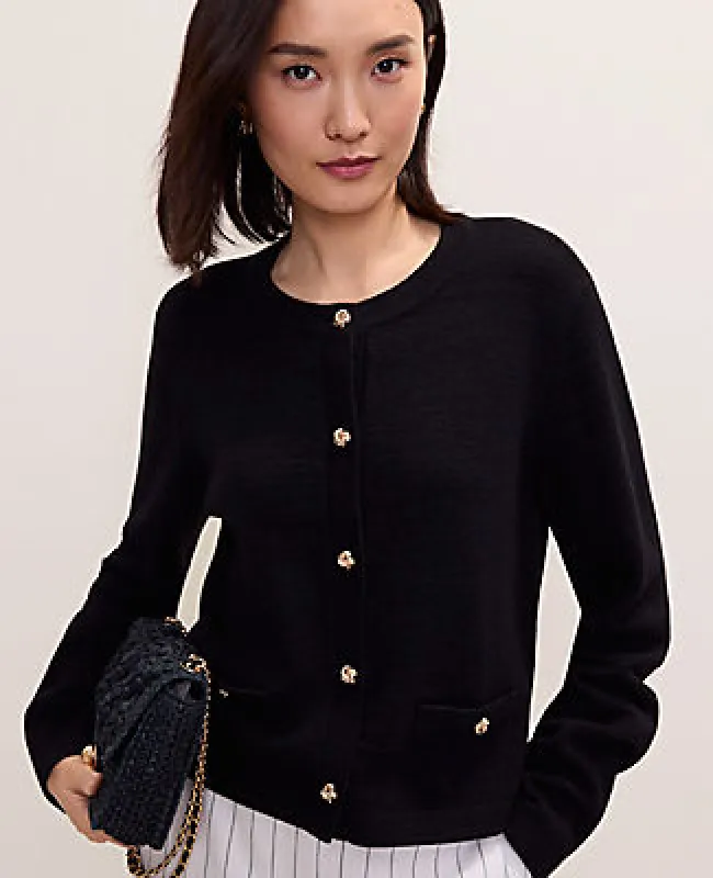 Ann Taylor Crew Neck Sweater Jacket made by Ann Taylor