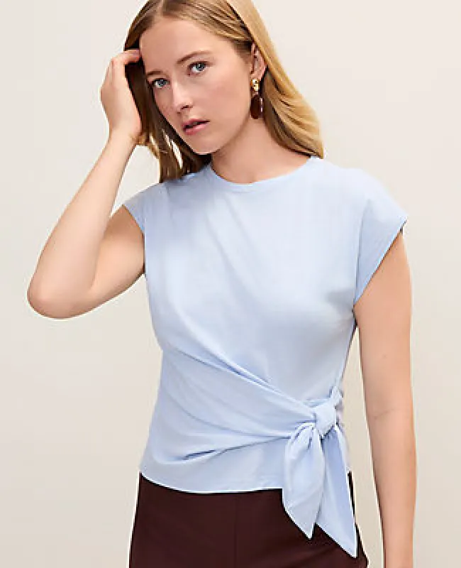 Ann Taylor Tie Waist Tee made by Ann Taylor