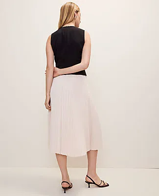 Ann Taylor Petite Pleated Crew Neck Midi Dress sold by Ann Taylor product image thumbnail 2