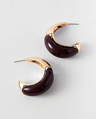Ann Taylor Metal Enamel Hoop Earrings sold by Ann Taylor