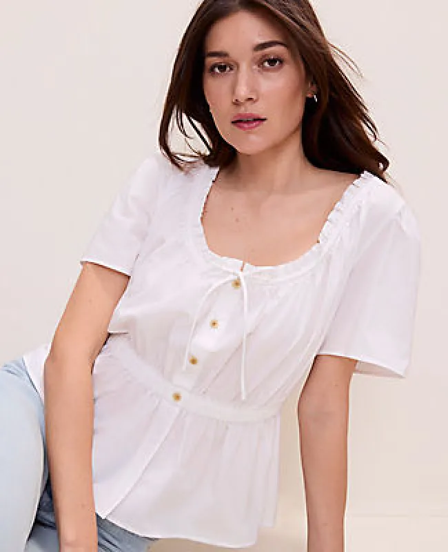 Ann Taylor Weekend Gathered Peplum Blouse made by Ann Taylor