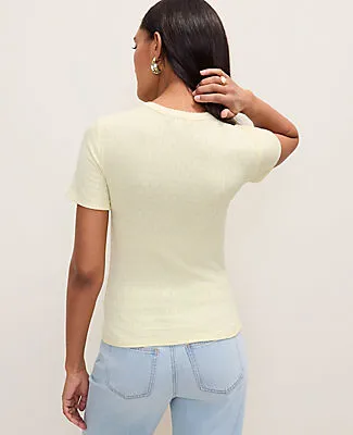 Ann Taylor Petite Weekend Pointelle Crew Neck Tee sold by Ann Taylor product image thumbnail 2