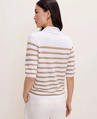 Ann Taylor Petite Striped Polo Sweater sold by Ann Taylor product image thumbnail 2