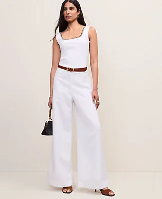 Ann Taylor The Petite Statement Palazzo Pant in Linen Blend sold by Ann Taylor product image thumbnail 4