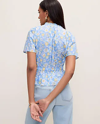 Ann Taylor Weekend Floral Gathered Peplum Blouse sold by Ann Taylor product image thumbnail 2