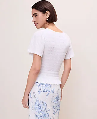 Ann Taylor Petite Smocked Ruffle Top sold by Ann Taylor product image thumbnail 2