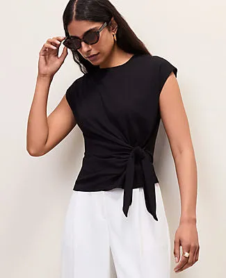 Ann Taylor Petite Tie Waist Tee sold by Ann Taylor