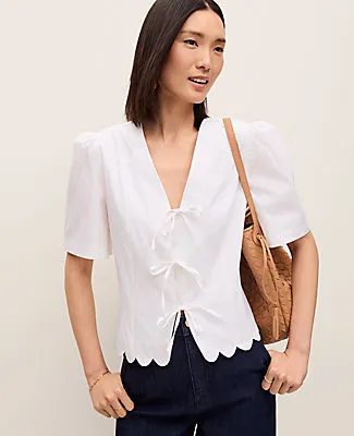 Ann Taylor Petite Tie Front Blouse sold by Ann Taylor