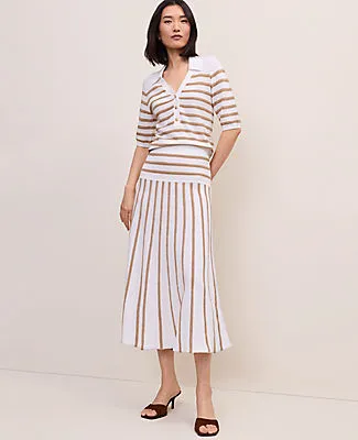 Ann Taylor Striped A-Line Sweater Midi Skirt sold by Ann Taylor