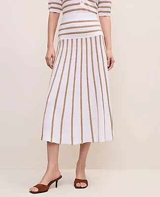 Ann Taylor Striped A-Line Sweater Midi Skirt sold by Ann Taylor product image thumbnail 2