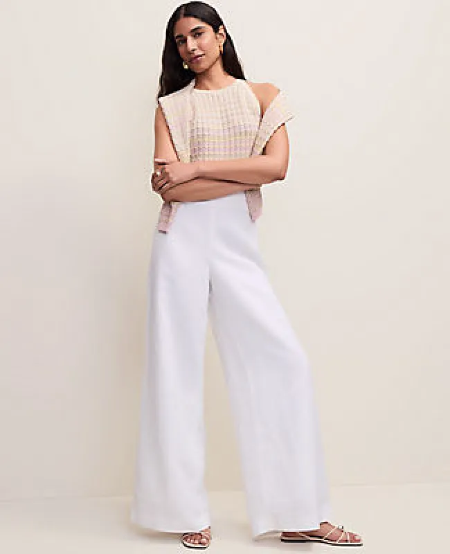 Ann Taylor The Petite Statement Palazzo Pant in Linen Blend made by Ann Taylor