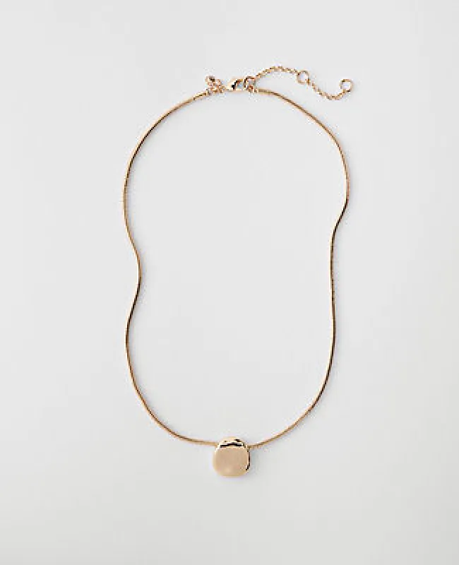 Ann Taylor Metal Disc Pendant Necklace made by Ann Taylor